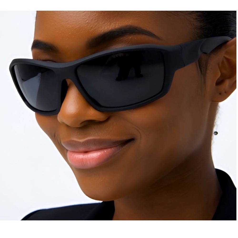 Black Sporty Wrap Sunglasses for Women Smoke Lenses Female Shades‎ Performance